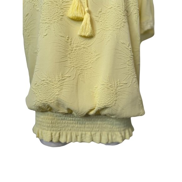 2/$30 Marc New York Andrew Marc M Beautiful Yellow Textured Blouse - Picture 5 of 12